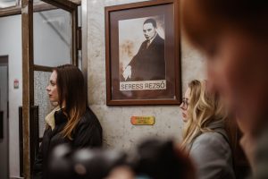 Az Artisjus Magyar Dalszerzés Éve sajtósétájának résztvevői Budapest belvárosában