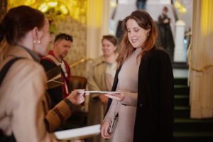Az Artisjus Magyar Dalszerzés Éve sajtósétájának résztvevői Budapest belvárosában