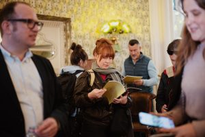Az Artisjus Magyar Dalszerzés Éve sajtósétájának résztvevői Budapest belvárosában